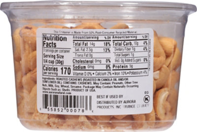 Aurora Cashews No Salt - 9 OZ - Image 6