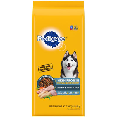 Pedigree High Protein Adult Chicken And Turkey Flavor Dry Dog Food Bag 3.5 Lbs tomthumb