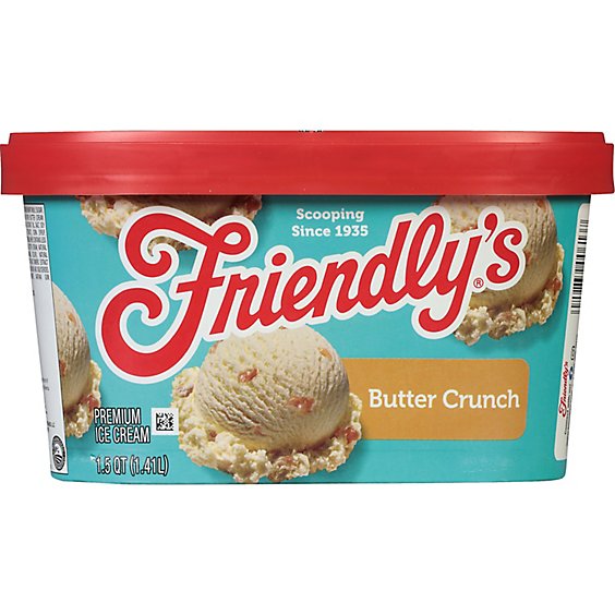 Friendly's Rich and Creamy Butter Crunch Ice Cream Tub - 1.5 Quart