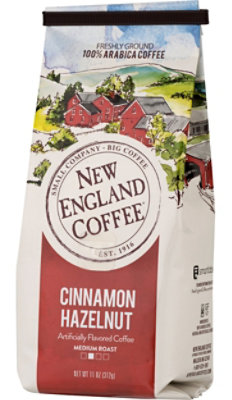 New England Coffee Ground Cinnamon Hazelnut Caffeine Foil Bag - 11 OZ - Image 4