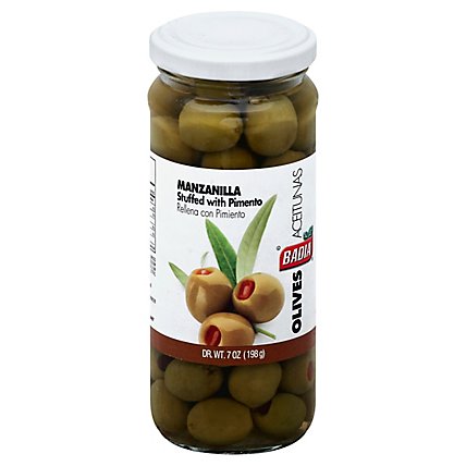 Badia Manzanilla Olives Stuffed W/ Minced Pimento - 7 OZ - Image 1