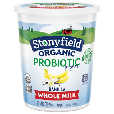 Stonyfield Farm Organic Whole Milk Banilla Probiotic Yogurt - 32 OZ - Image 3