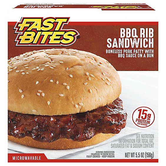 Fast Bites Bbq Rib Sandwich - 5.5 Oz.
