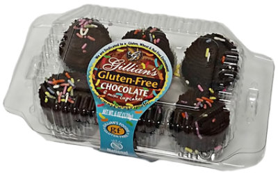 Fresh Baked Mini Gluten Free Chocolate Cupcakes With Chocolate Frosting - 6 Oz. - Image 1