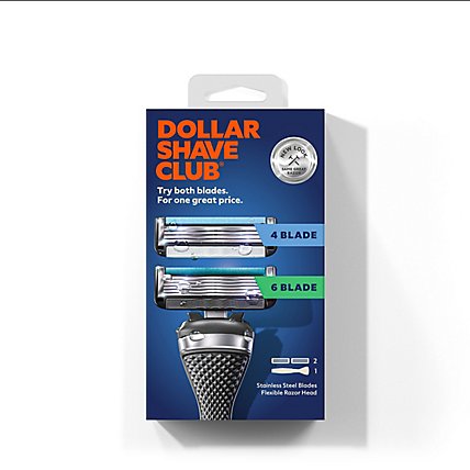 Dollar Shave Club Razor Starter Set 6 Blade vs 4 Blade - Each - Image 1