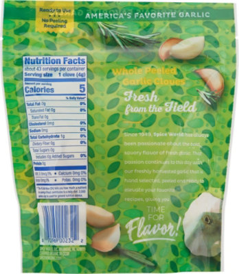 Spice World Garlic Peeled Organic Bag - EA - Image 5