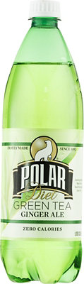 Polar Ginger Ale Diet Green Tea - 33.8 FZ - Image 1