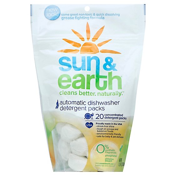 Sun & Earth Detergent Auto Dshwshr - 20 CT