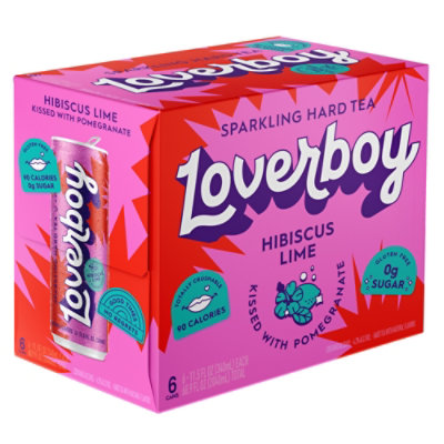 Loverboy Hard Sparkling Hibiscus Pom Tea In Cans - 6-11.5 FZ - Image 1