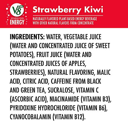 V8 Sparkling Strawberry Kiwi Energy Drink Pack - 4-11.5 Fl. Oz. - Image 6