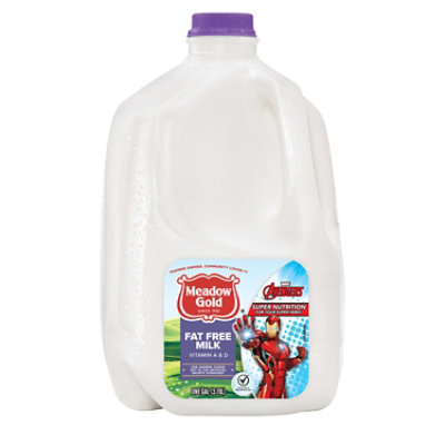 Meadow Gold Fat Free with Vitamin A and Vitamin D Skim Milk Bottle - 1 Gallon - Image 1