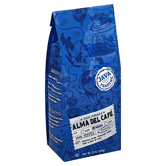 Java Trading Colombia Alma Del Cafe Ground Coffee Medium Roast - 12 OZ