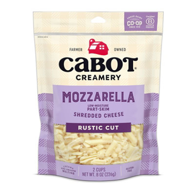 Cabot Mozzarella Rustic Cut Shredded Cheese - 8 Oz - Image 1