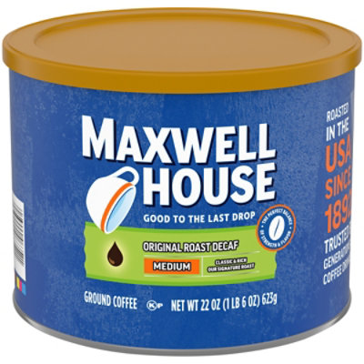 Maxwell House Medium Roast Original Roast Decaf Ground Coffee Canister - 22 Oz - Image 3