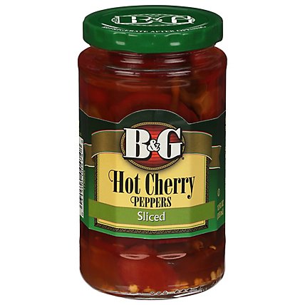 B & G Regular Sliced Hot Cherry Peppers - 12 FZ - Image 1