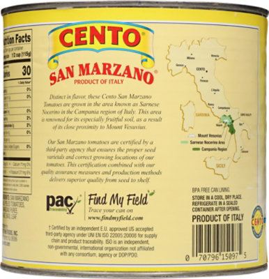 Cento San Marzano Organic Tomatoes Peeled - 90 Oz - Image 6