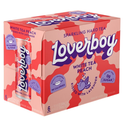 Loverboy Hard Sparkling White Tea Peach In Cans - 6-11.5 FZ - Image 1