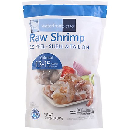 waterfront BISTRO Shrimp Raw Colossal Shell & Tail On Frozen 13-15 Count - 2 Lb - Image 2