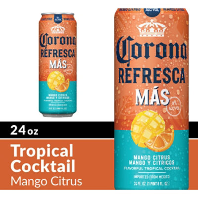 Corona Refresca Mas Mango Citrus Spiked Tropical Cocktail Can 8.0% ABV - 24 Fl. Oz. - Image 1