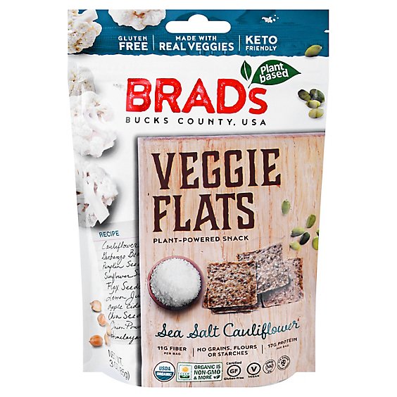 Brads Veggie Flats Sea Salt Cauliflower - 3 Oz