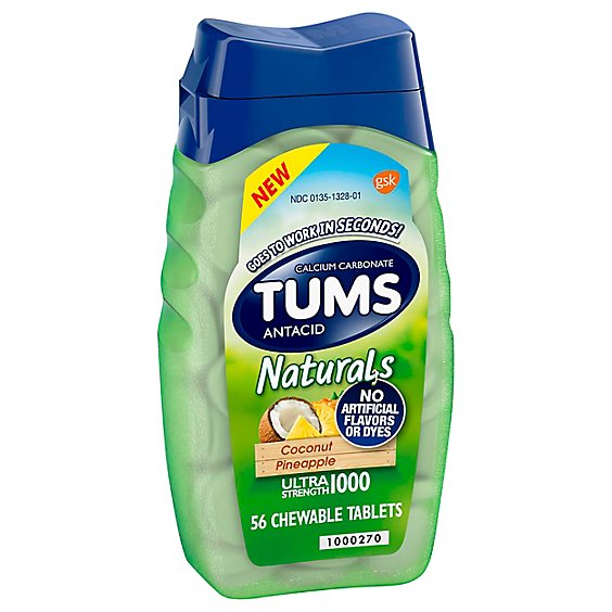Tums Naturals Coconut Pineapple Tabs - 56 CT