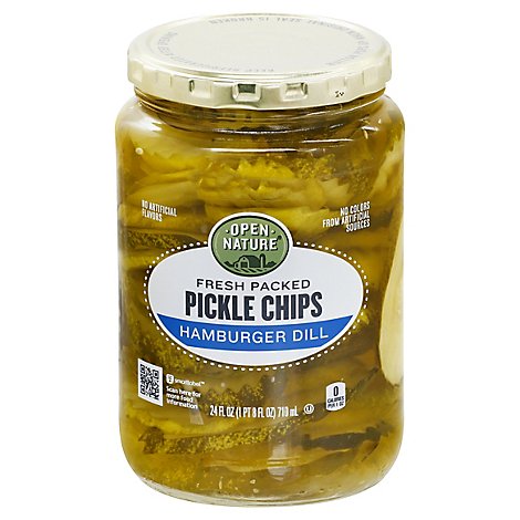 Open Nature Hamburger Dill Pickle Chips - 24 FZ