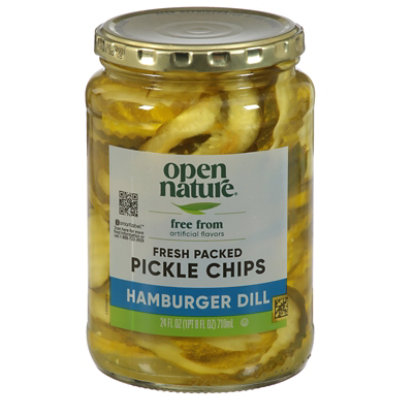 Open Nature Hamburger Dill Pickle Chips - 24 FZ