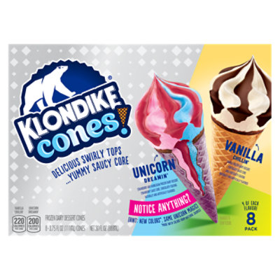 Klondike Ice Cream Cone Vanilla Unicorn - 8 Count