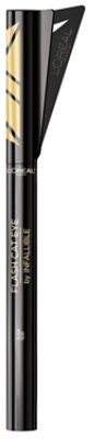 L'Oreal Paris Infallible Flash Cat Eye Waterproof Brush Tip Liquid Eyeliner Black - 0.02 Fl. Oz. - Image 1