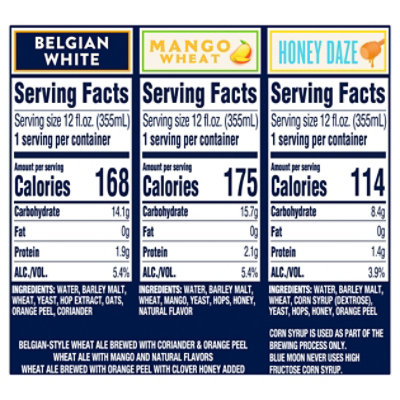 Blue Moon Craft Beer Variety Pack 5.7% ABV Cans Share Pack - 12-12 Fl. Oz. - Image 4