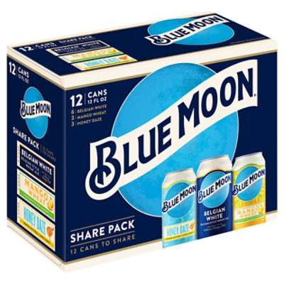 Blue Moon Craft Beer Variety Pack 5.7% ABV Cans Share Pack - 12-12 Fl ...