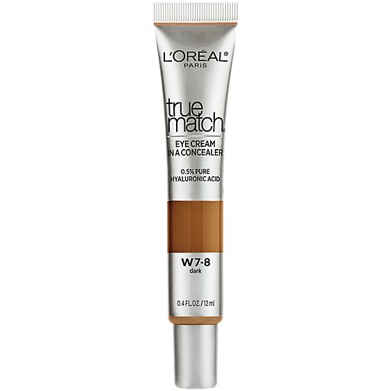 L'Oreal Paris True Match 0.5 % Hyaluronic Acid Dark W7 8 Eye Cream in a Concealer - 0.4 Oz