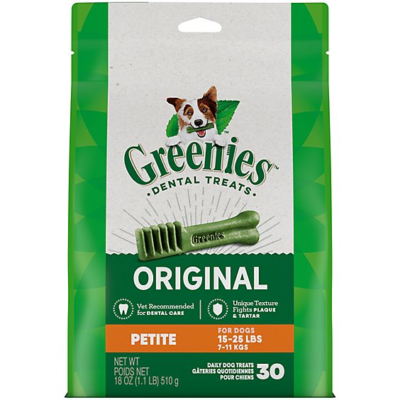 Greenies Original Petite Natural Dental Care Dog Treats - 18 Oz