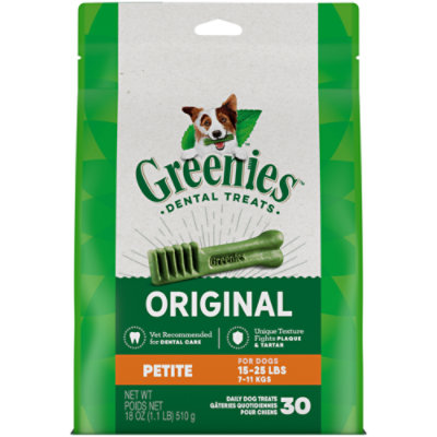 Greenies Original Petite Natural Dog Dental Treats 30 Count - 18 Oz