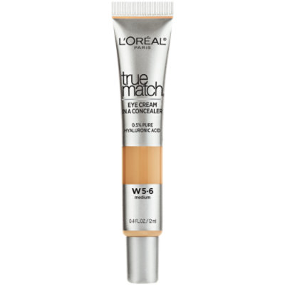 L'Oreal Paris True Match 0.5 % Hyaluronic Acid Medium N5 6 Eye Cream in a Concealer - 0.4 Oz