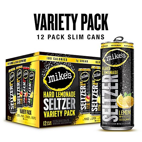 Mikes Hard Seltzer Lemonade Variety Pack In Cans - 12-12