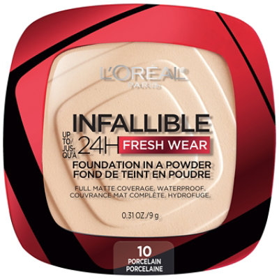 L'Oreal Paris Porcelain Infallible Up to 24 Hour Fresh Wear Foundation In A Powder - 0.31 Oz - Image 1