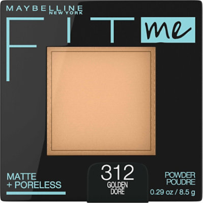 Maybelline Fit Me Matte Plus Poreless Golden Pressed Face Powder Makeup - 0.29 Oz - Image 1