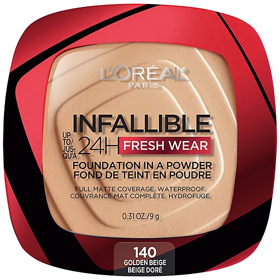 L'Oreal Paris Golden Beige Infallible Up to 24 Hour Fresh Wear Foundation In A Powder - 0.31 Oz