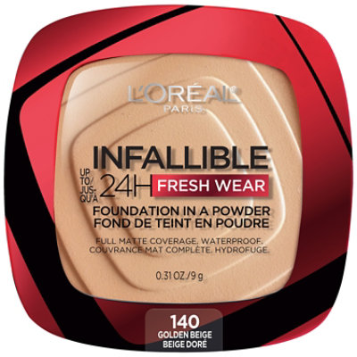 L'Oreal Paris Infallible Up to 24H Fresh Wear Golden Beige Foundation in a Powder - 0.31 Oz - Image 1