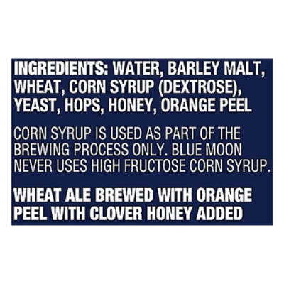 Blue Moon Craft Beer Honey Daze 3.9% ABV Cans - 6-12 Fl. Oz. - Image 5