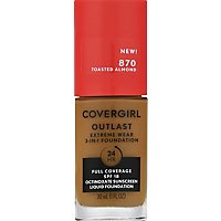 Cover Girl Outlast Extreme Wear Foundation SPF 18 870 Toasted Almond - 1 Fl. Oz. - Image 2