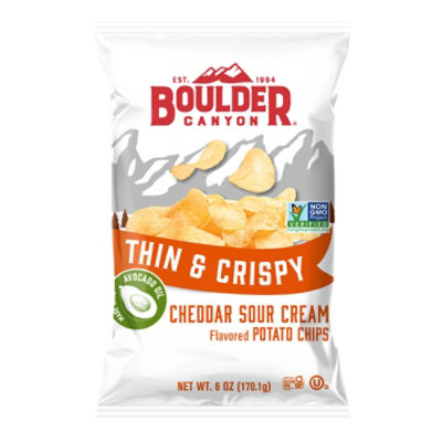 Boulder Canyon Thin & Crispy Cheddar Sour Cream Potato Chips - 6 Oz - Image 3