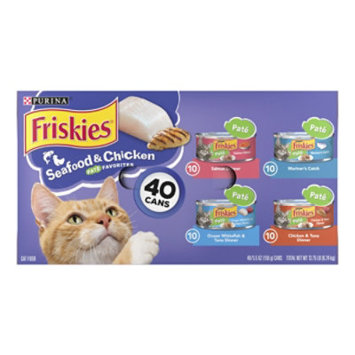 Friskies Ocean Whitefish And Tuna Wet Cat Food Pack - 40-5.5 Oz - Image 1