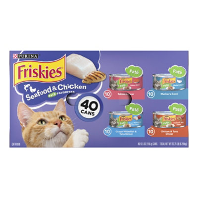 Friskies Ocean Whitefish And Tuna Wet Cat Food Pack - 40-5.5 Oz