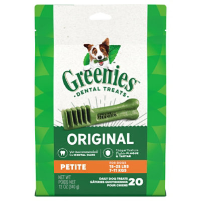 Greenies Original Petite Natural Dog Dental Care Chews Oral Health Dog Treats 20 Count - 12 Oz - Image 3