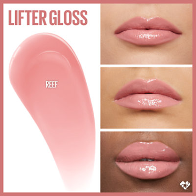 Maybelline Lifter Gloss Lip Gloss Makeup With Hyaluronic Acid Reef - 0.18 Fl. Oz. - Image 4