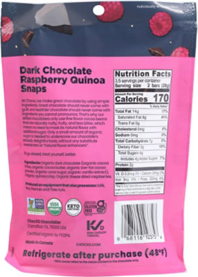 Chocxo Snap Choc Raspbry Quinoa - 3.45 OZ - Image 6