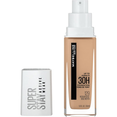 Maybelline Super Stay Up to 30HR Longwear 129 Medium Beige Liquid Foundation - 1 Oz - Image 1