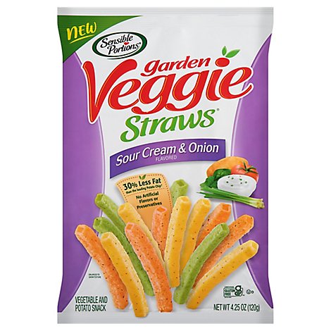 Sensible Portions Garden Veggie Straws Sour Cream Onion - 4.25 Oz